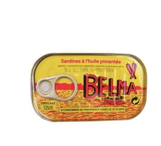 Belma Sardines in Hot Oil – Premium Moroccan Canned Sardines, Rich in Protein & Omega-3, Ready-to-Eat Seafood