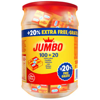 Jumbo Seasoning Cubes - Jar 100 + 20 Extra Pieces, 1 kg