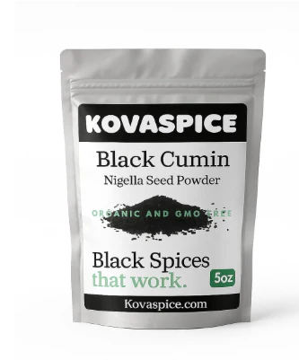Kova Spice Organic Black Cumin Seed Powder, Nigella. Premium Grade - 8oz