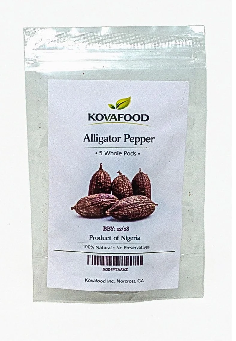 Kovafood Alligator pepper, 5 Whole Pods