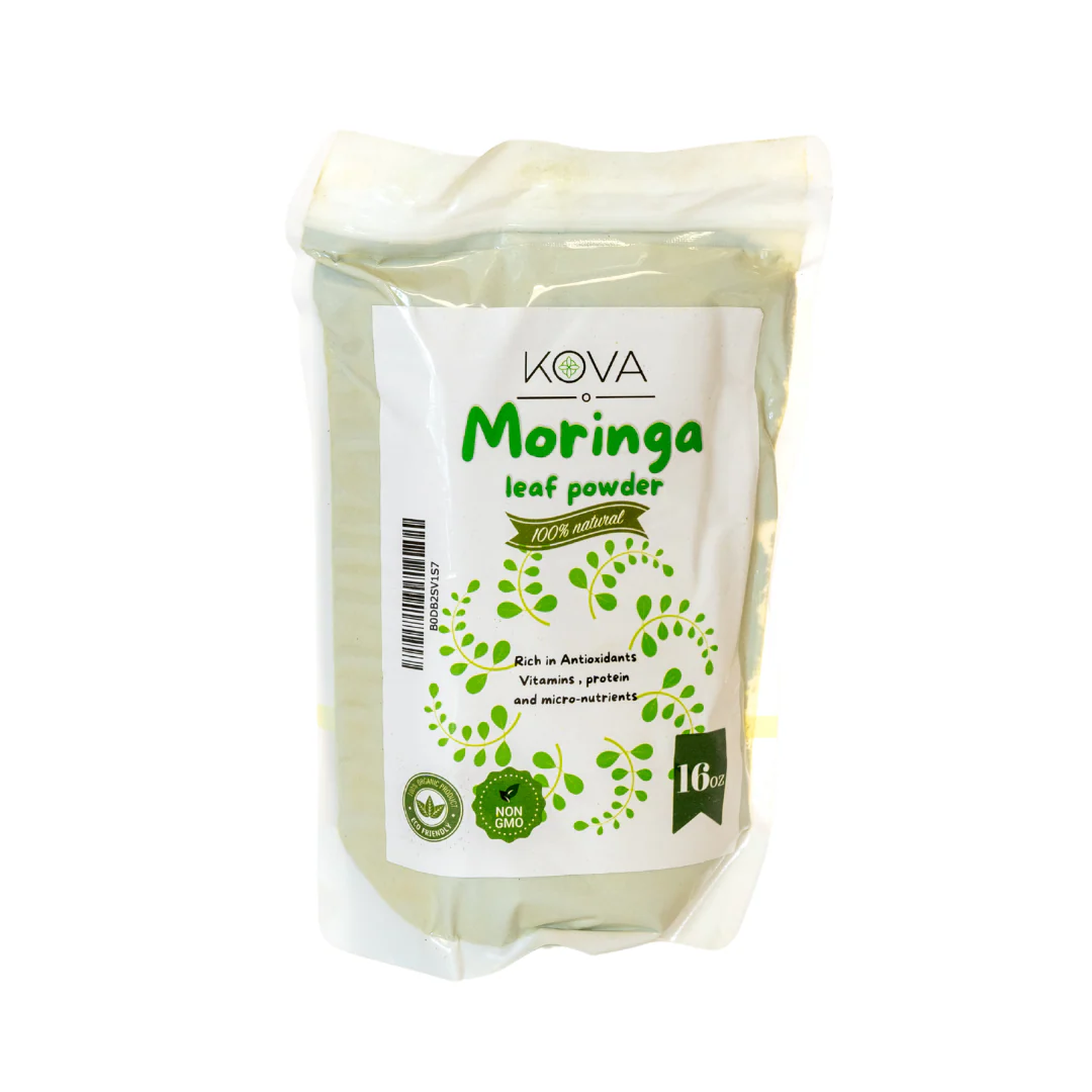 Kovafood Moringa Leaf Powder Non GMO, Organic, 100% Raw, Pure & Natural Leaves only. No Stems