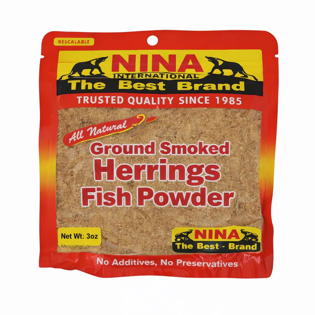 Nina Ground Smoked Herring Fish Powder – All Natural Smoked Herring Seasoning, No Additives or Preservatives, Authentic West African Seafood Spice
