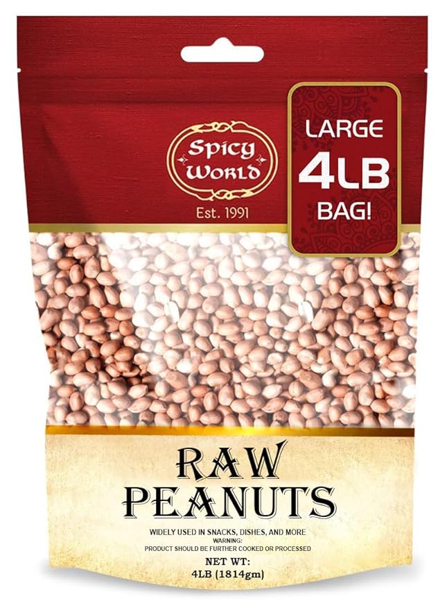 Spicy World Raw Peanuts with Skin - Image 2